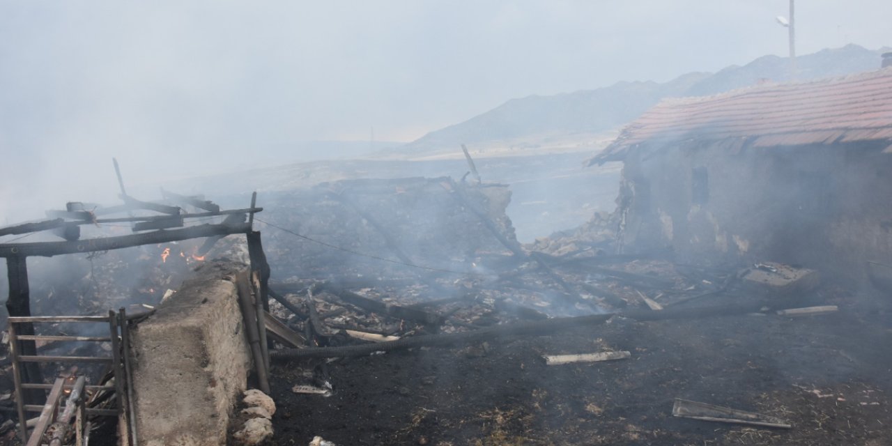 Anız yangını yine felakete yol açtı: 250 dönüm tarım arazisi ve 2 ahır kül oldu