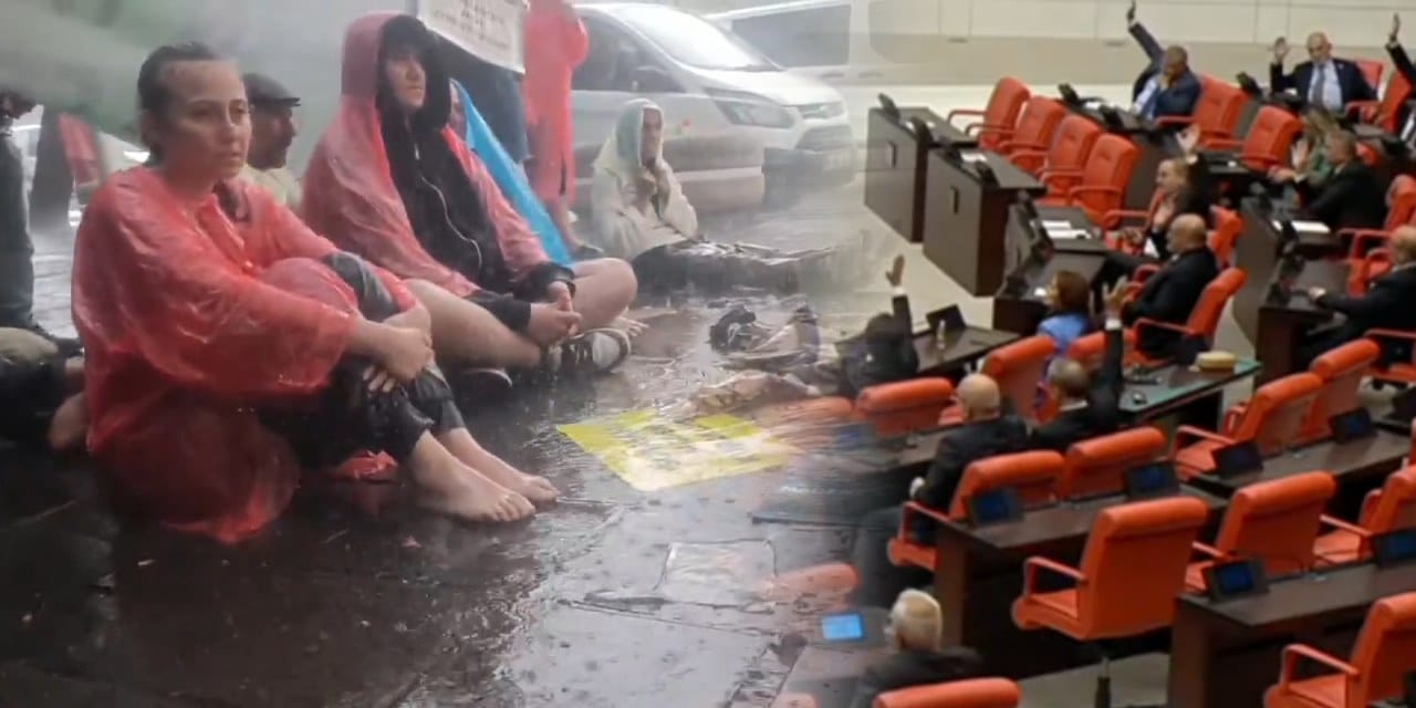 Açlık grevindeki köylü ıslanırken zeytinlik yasası geçti! AKP zeytin dalını Meclis'te kırdı