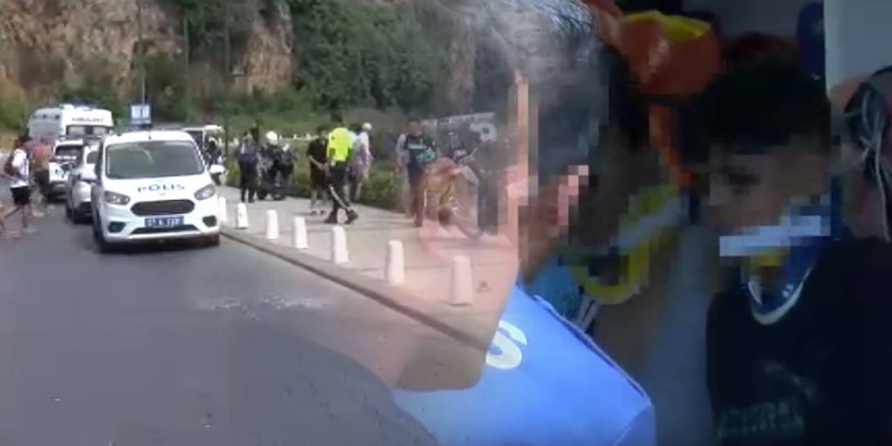 İki çocuk bisikletle 10 metrelik falezlerden düştü!