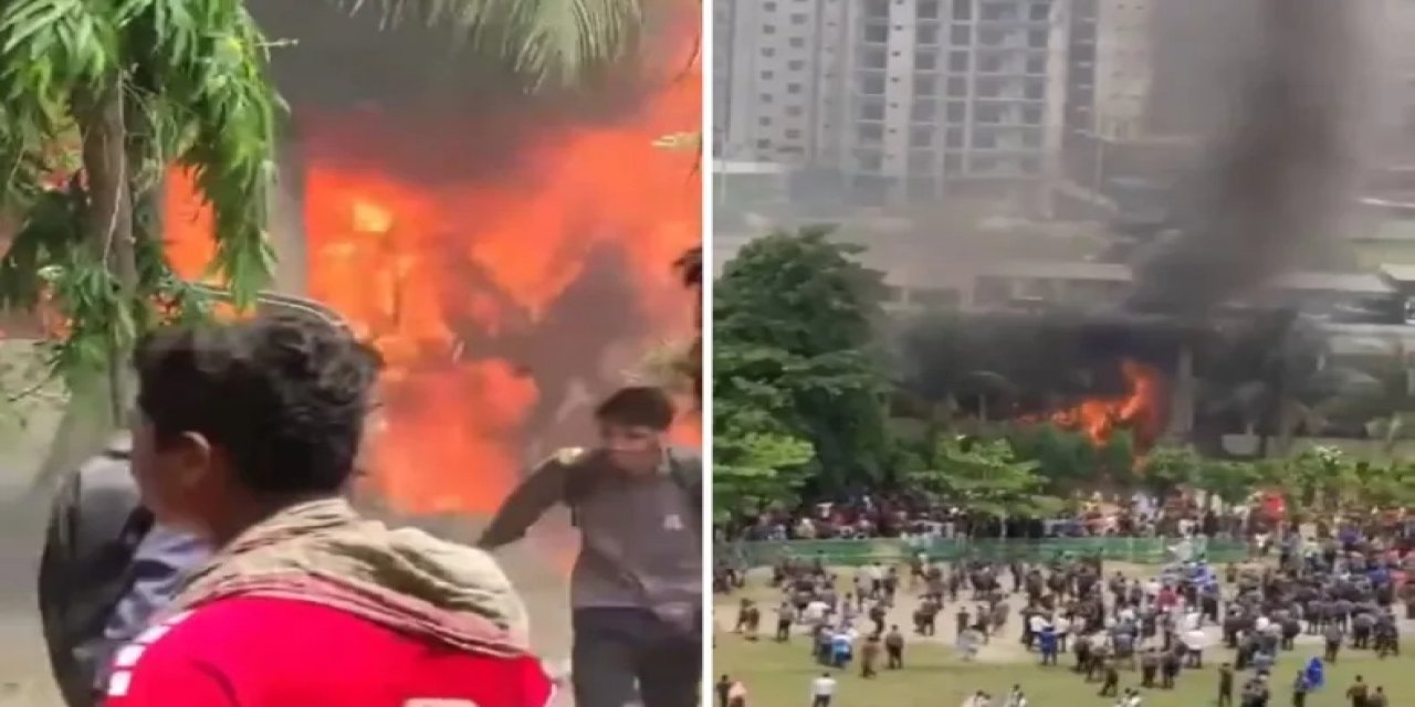 Son dakika... Savaş uçağı üniversite kampüsüne düştü