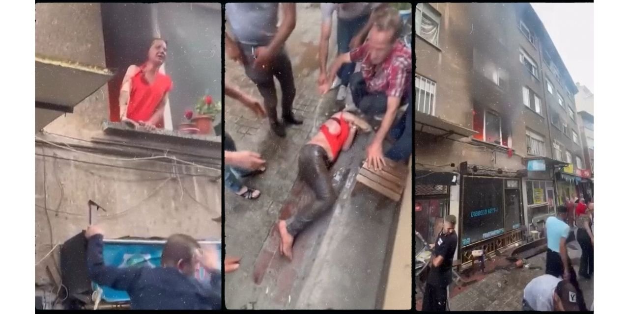 Binada yangın çıktı: Mahsur kalan kadını mahalleli zor kurtardı