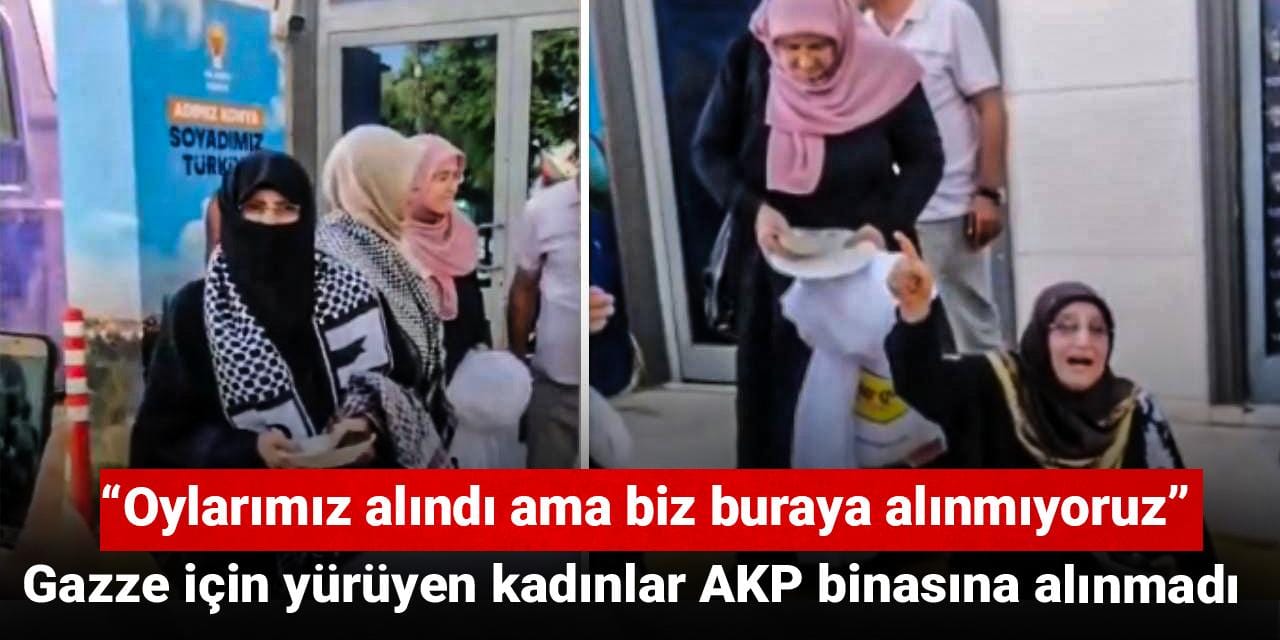 Kadınlar Gazze için AKP binasına yürüdü: Oylarımız alındı ama biz buraya alınmıyoruz