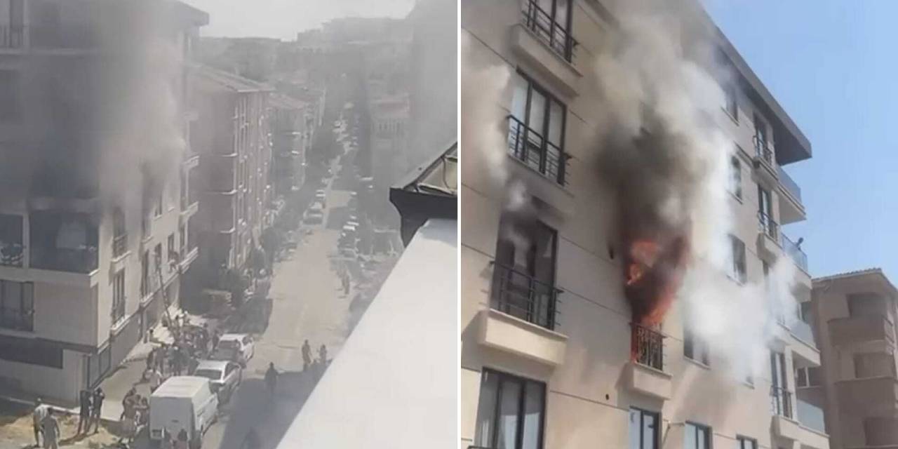 5 katlı binada yangın dehşeti: 2 kişi pencereden atladı!
