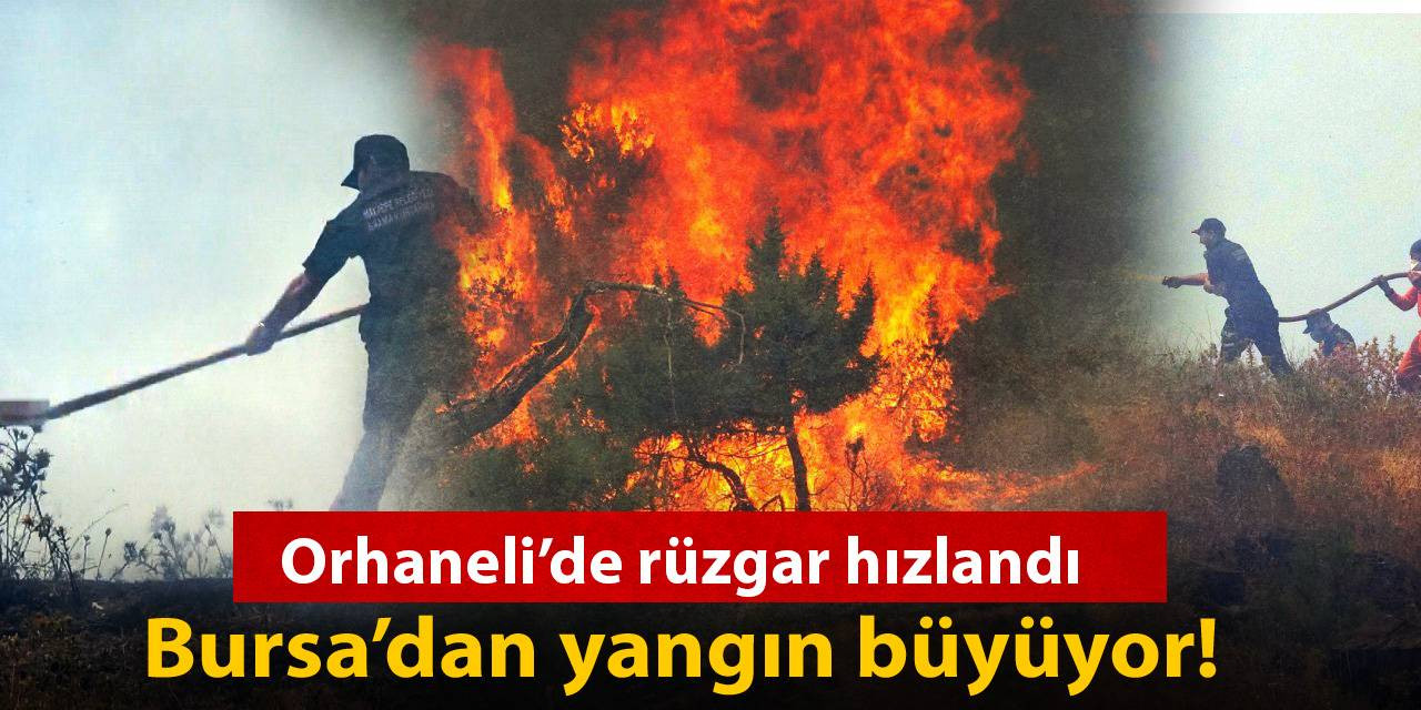 Orhaneli'nde rüzgar arttı: Bursa'da yangın büyüyor