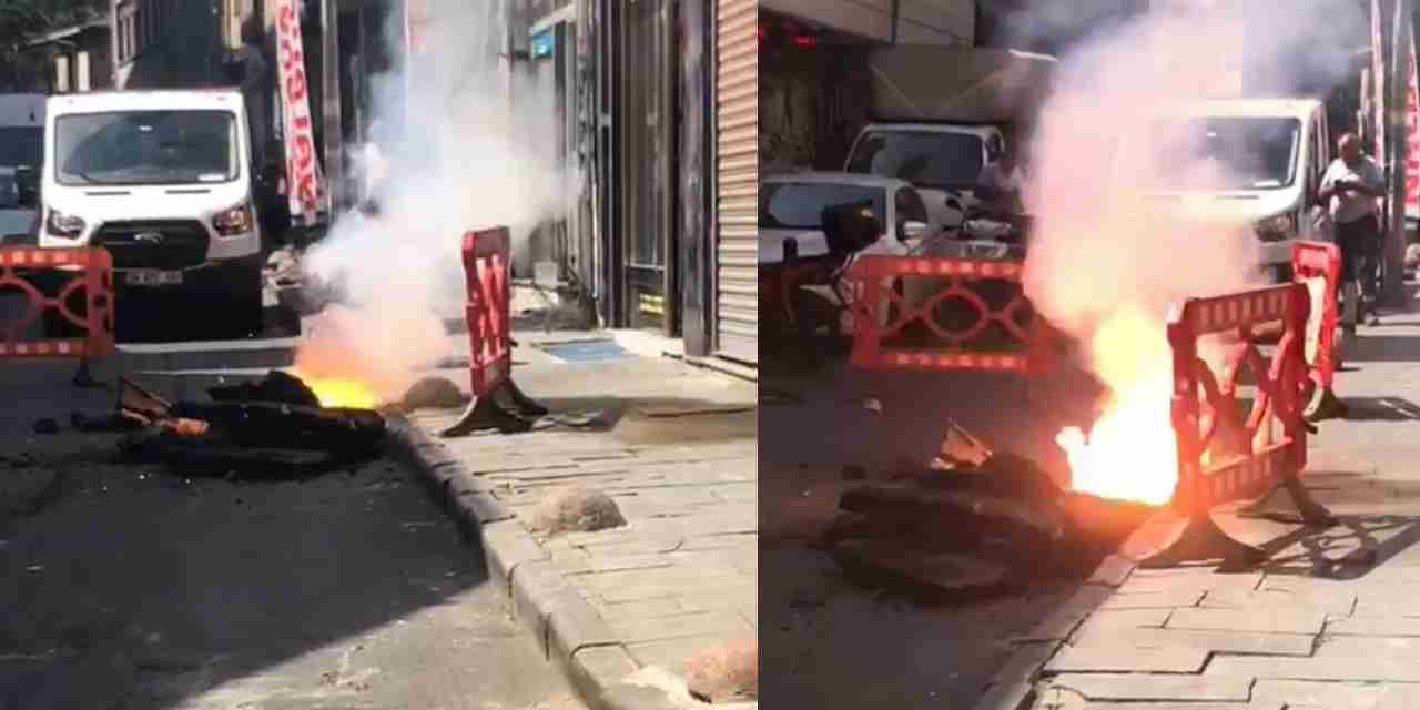 Kağıthane'de elektrik kabloları patladı!