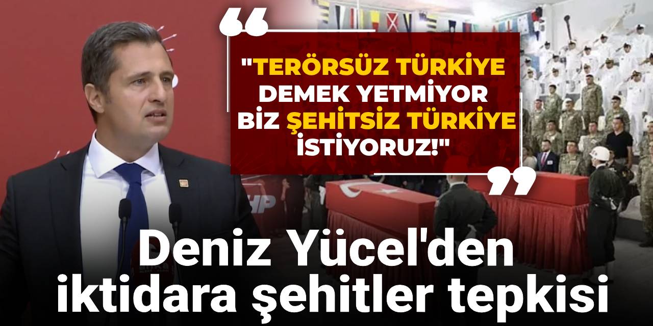 Deniz Yücel'den iktidara şehit tepkisi: Terörsüz Türkiye demek yetmiyor, biz şehitsiz Türkiye istiyoruz!