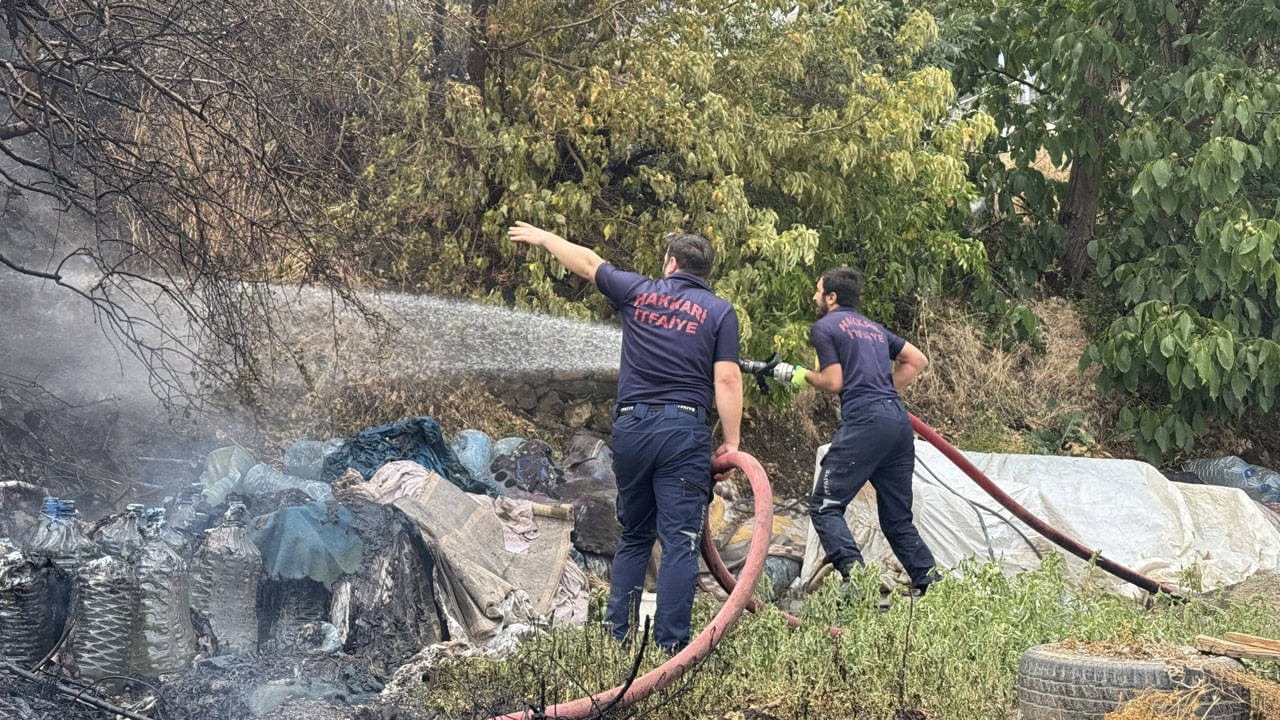 Hakkari’de ağaçlık alanda yangın