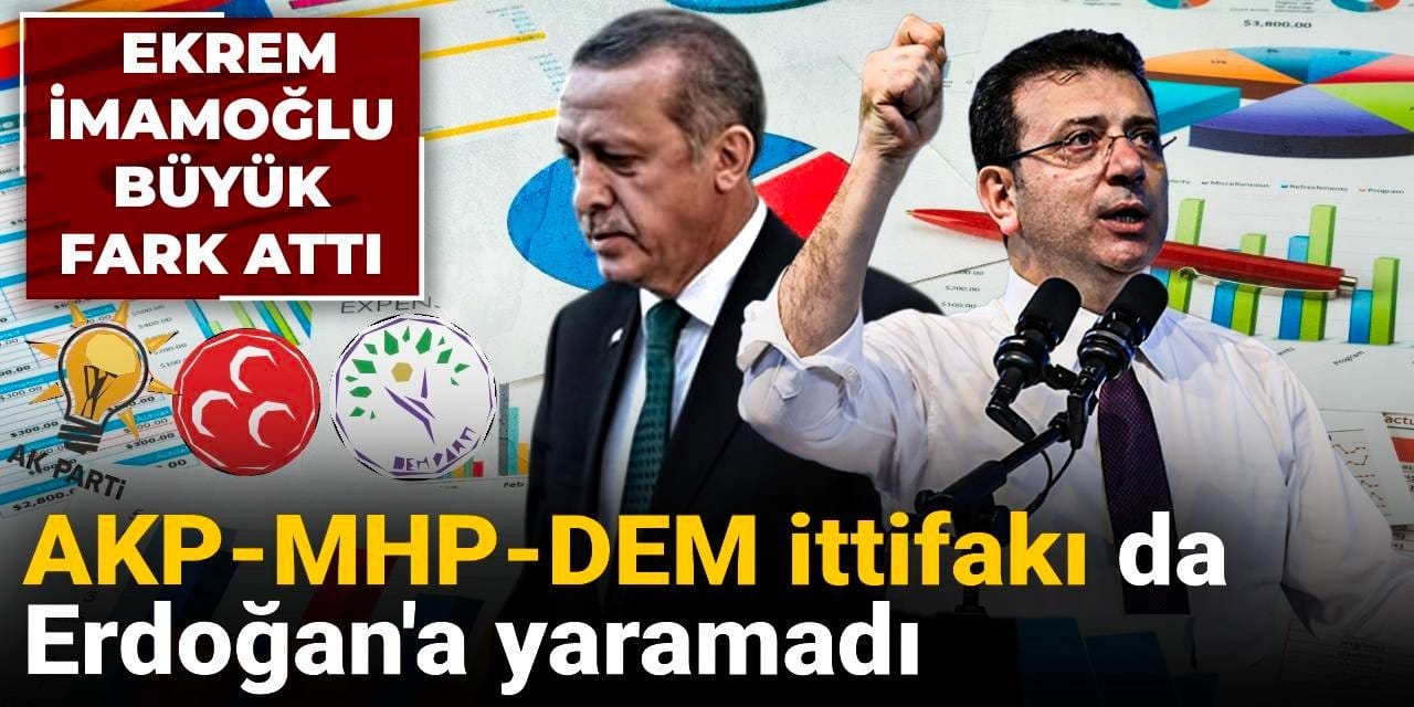 AKP-MHP-DEM İttifakı da Erdoğan'a yaramadı: Son ankette İmamoğlu büyük fark attı