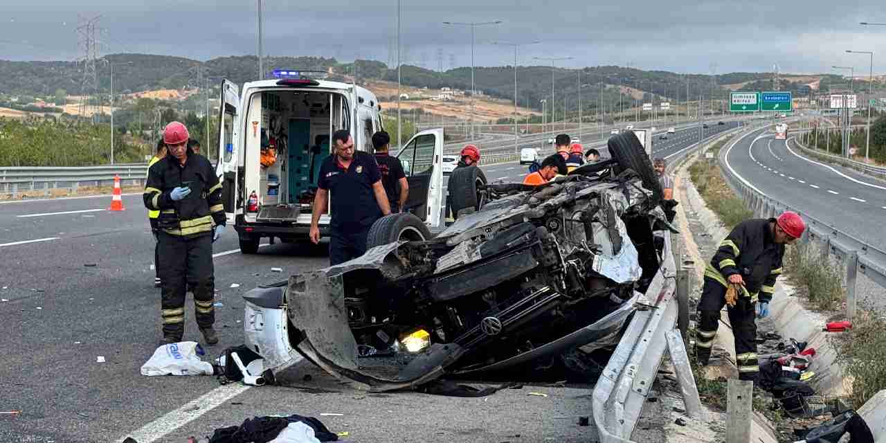 Gurbetçi aile Kuzey Marmara Otoyolu'nda kaza yaptı: Anne öldü 4 yaralı
