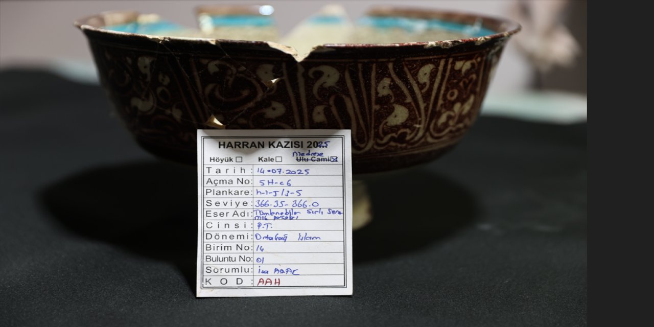 Orta Çağ'ın bilim merkezi Harran’da 900 yıllık benzersiz tören kabı bulundu