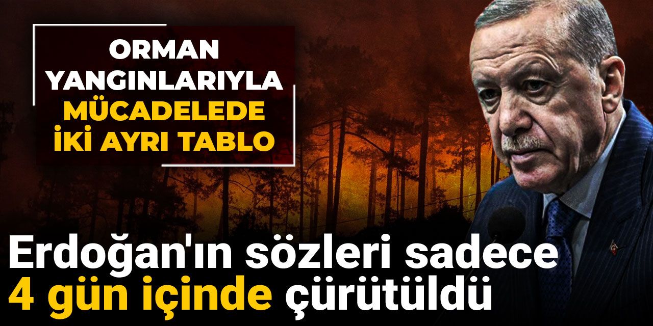 Erdoğan'ın sözleri sadece 4 gün içinde çürütüldü! Orman yangınlarıyla mücadelede iki ayrı tablo