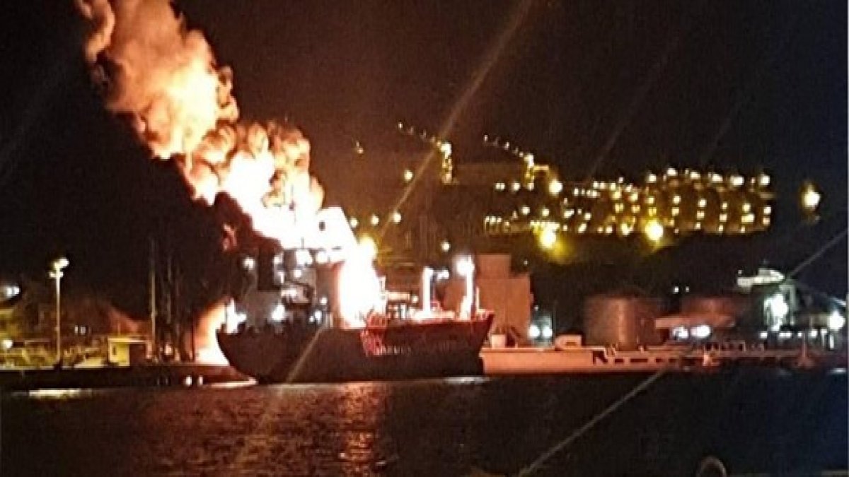 İzmir'de facianın eşiğinden dönüldü! LPG gemisinde patlama