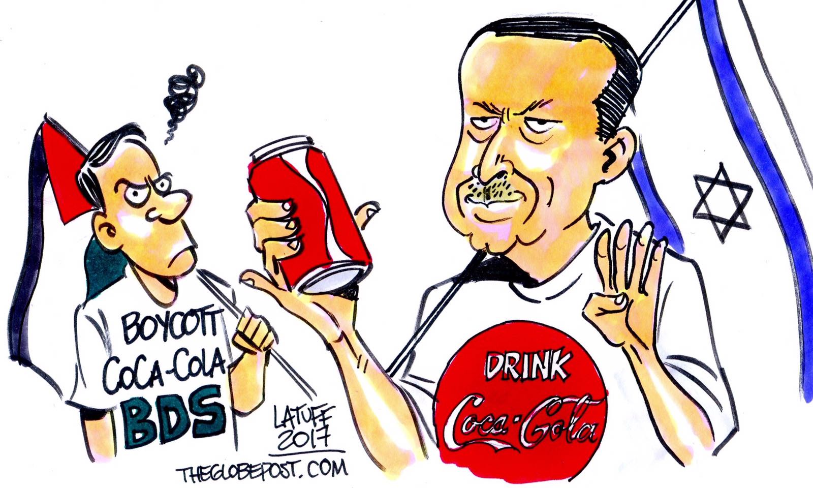 Latuff’tan Erdoğan karikatürü: Rabia, Coca – Cola ve İsrail