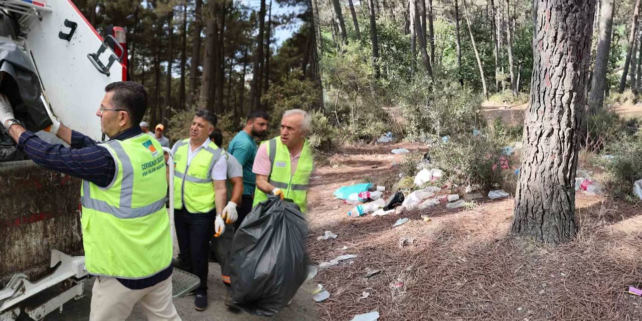 Ormanda temizlik seferberliği: Çekmeköy'de kamyonlarca çöp toplandı