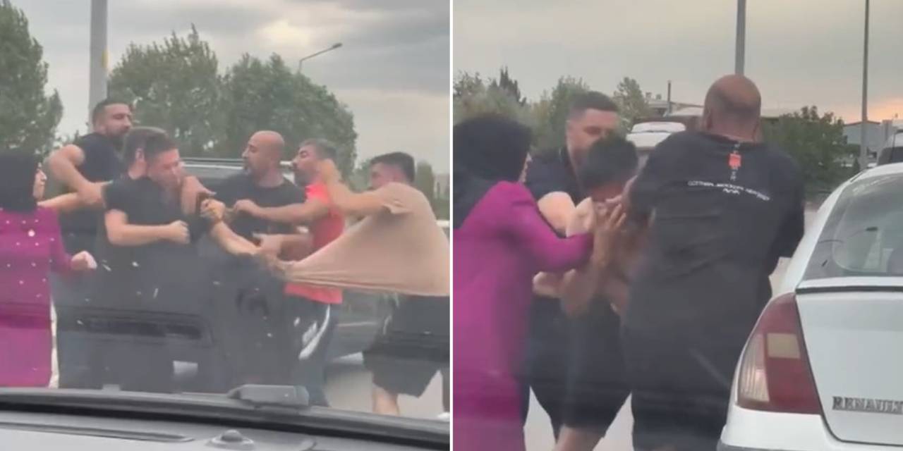 Bursa'da trafikte yol vermediler, boğazlarına sarılarak hesaplaştılar