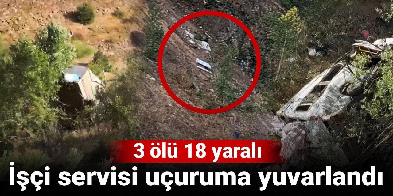 İşçi servisi uçuruma yuvarlandı: 4 ölü 18 yaralı