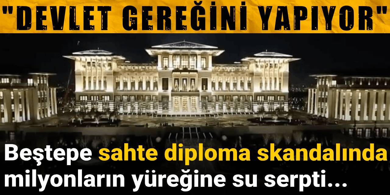 Beştepe sahte diploma skandalında milyonların yüreğine su serpti "Devlet gereğini yapıyor!"