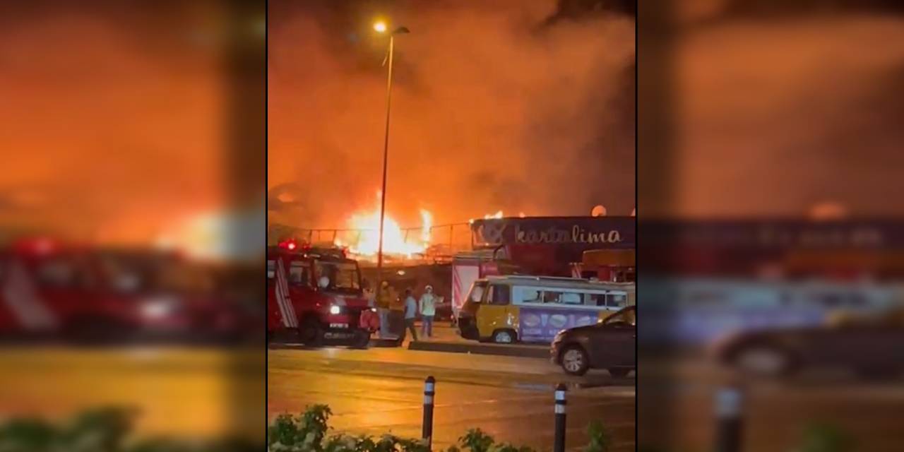Balıkçı barınağı yangını restoranlara sıçradı