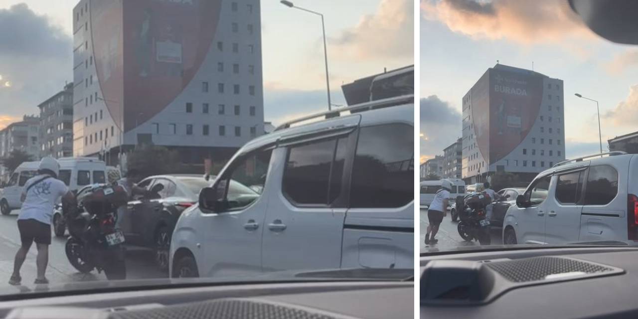 Sürücüyü trafik ortasında yumruk yağmuruna tuttu: Gözaltına alındı