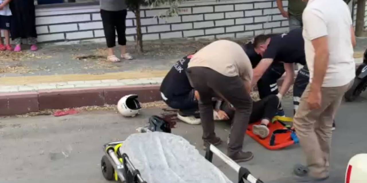 Motosiklet kaldırıma çarptı: Sürücü ağır yaralandı
