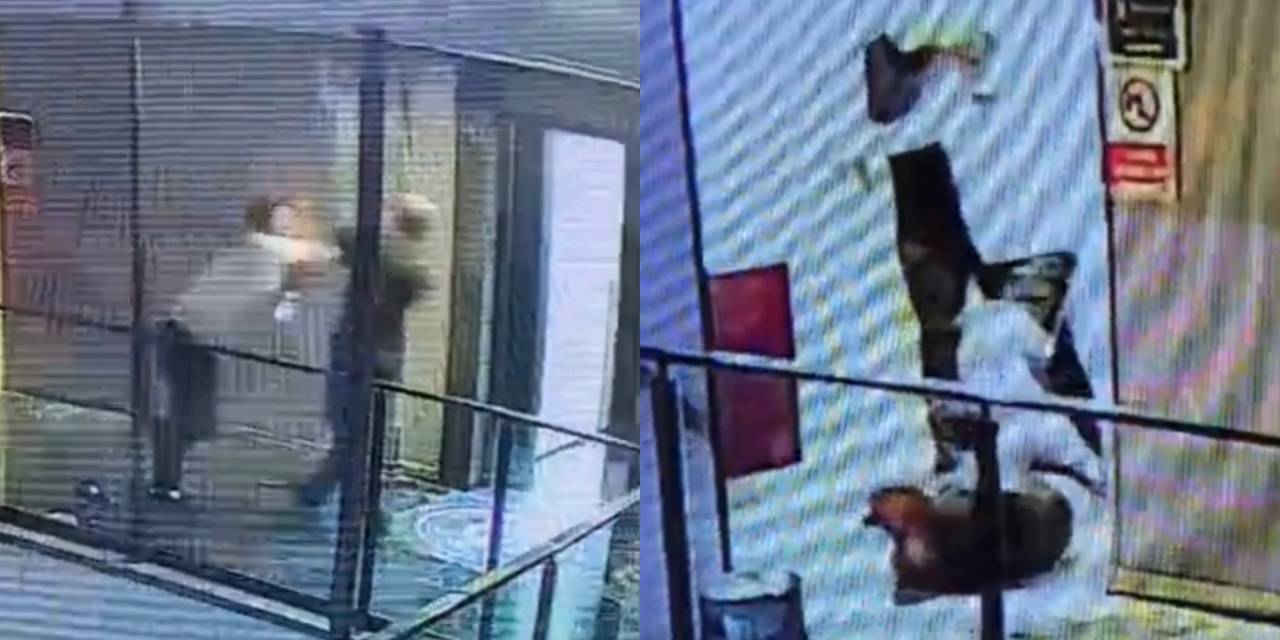 Lüks rezidansta kendisini uyaran görevliye tekme tokat saldırdı