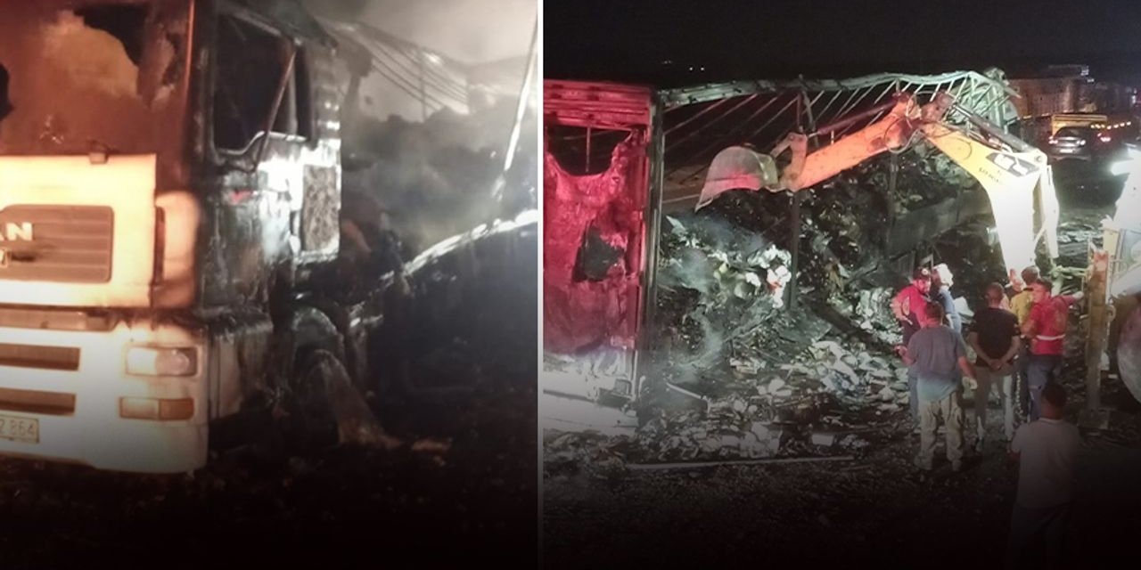 Eşya yüklü TIR alev topuna döndü