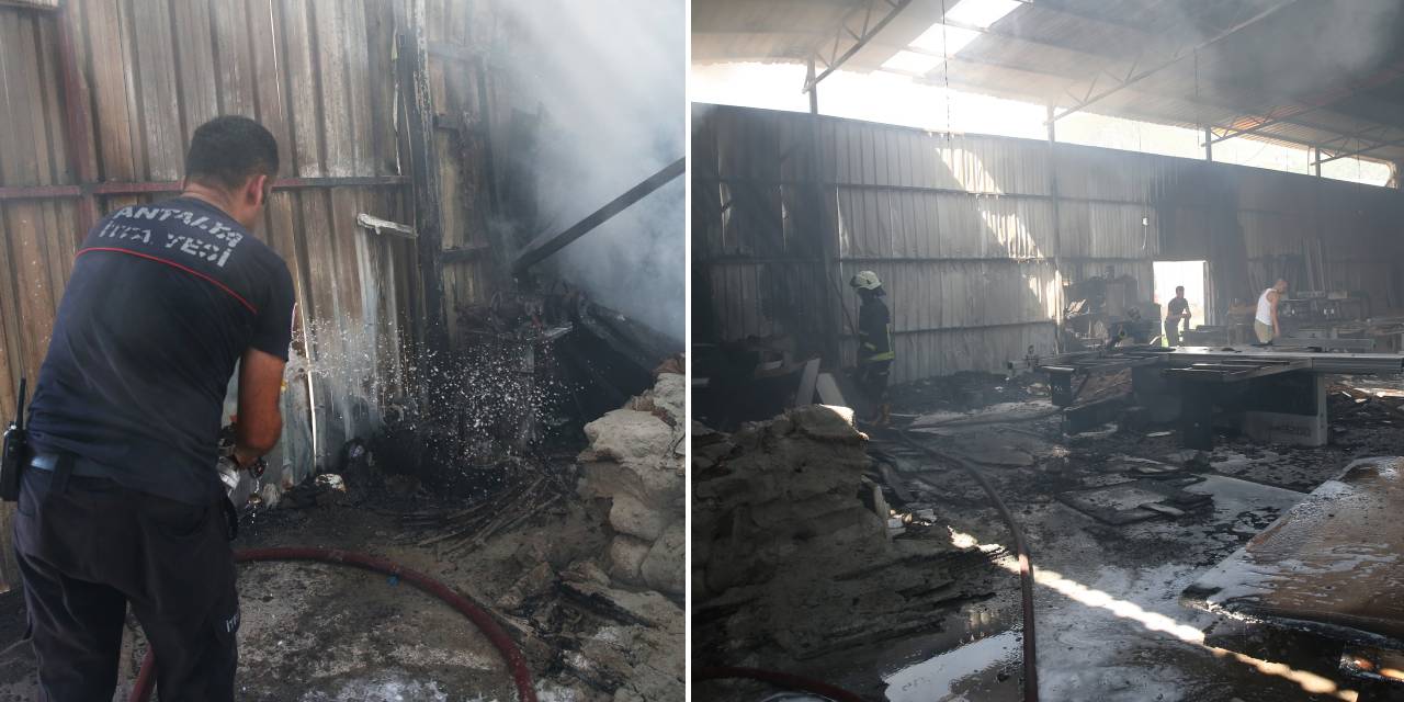 Antalya'da mobilya atölyesinde yangın çıktı: Hasar oluştu