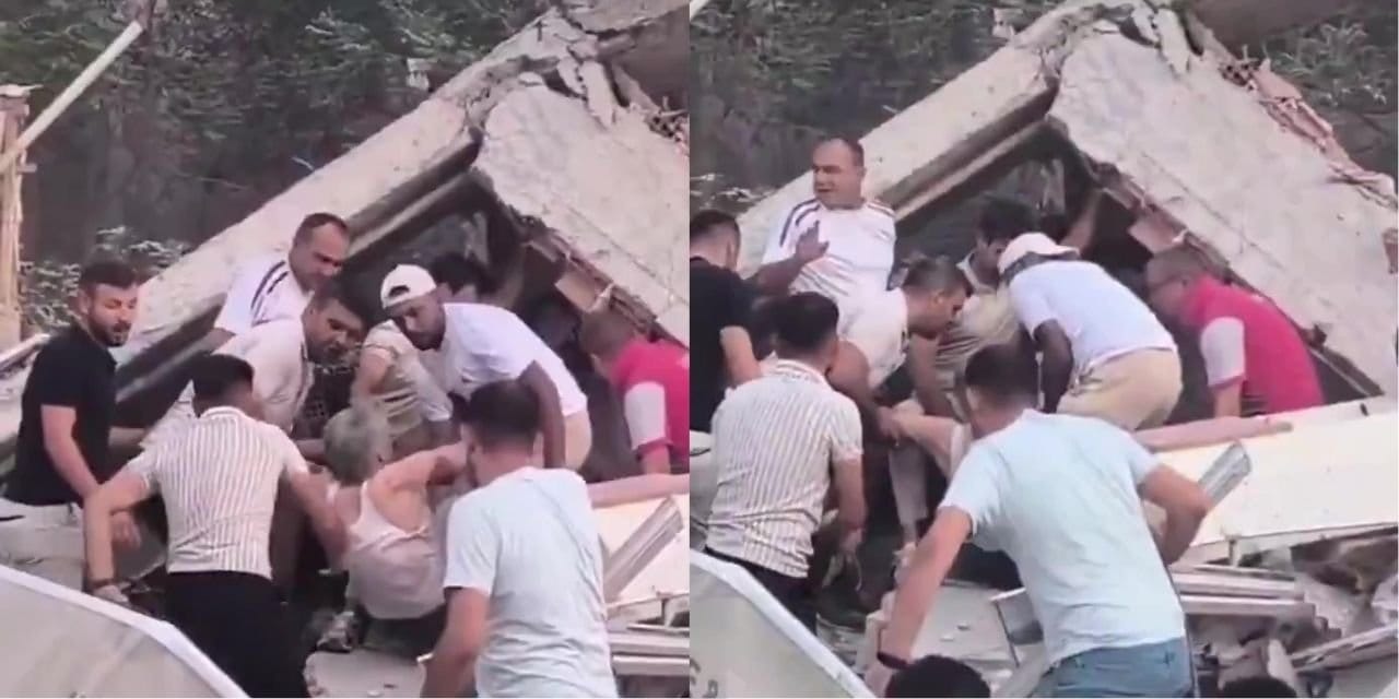 Balıkesir'de en az 10 bina yıkıldı! İşte enkazdan ilk kurtarılma anları