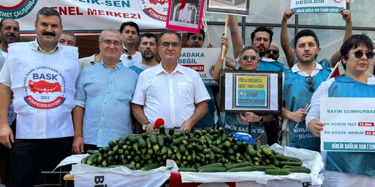 Hükümetin sefalet teklifine salatalıklı protesto