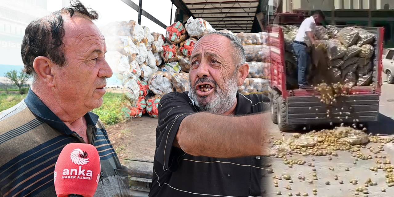 Çiftçinin halini gözler önüne serdi! Bir traktör patatesi köy meydanına döktü: Alın size beka sorunu!