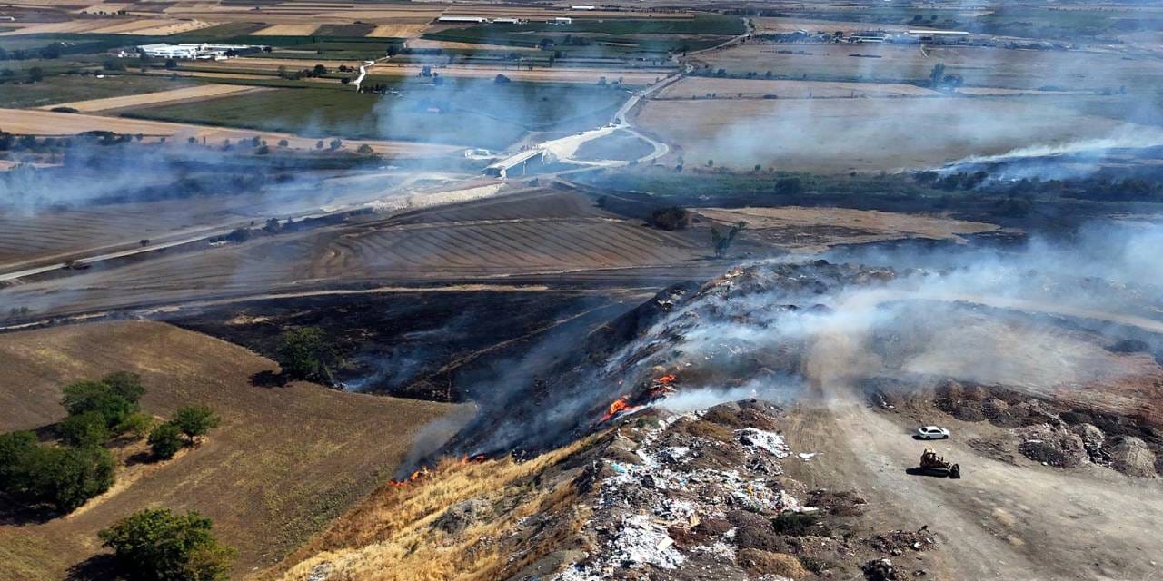 Anız yangını zincirleme kazaya neden oldu! 6 araç birbirine girdi