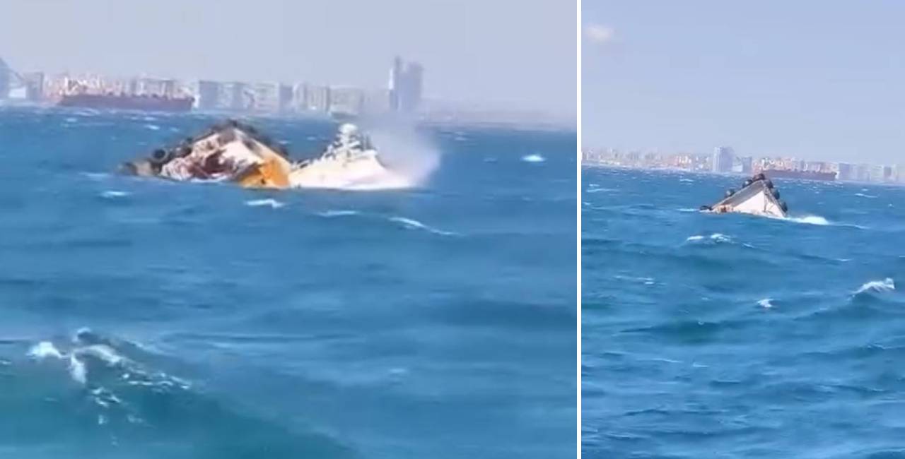 İçinde 4 kişinin olduğu tekne herkesin gözü önünde battı