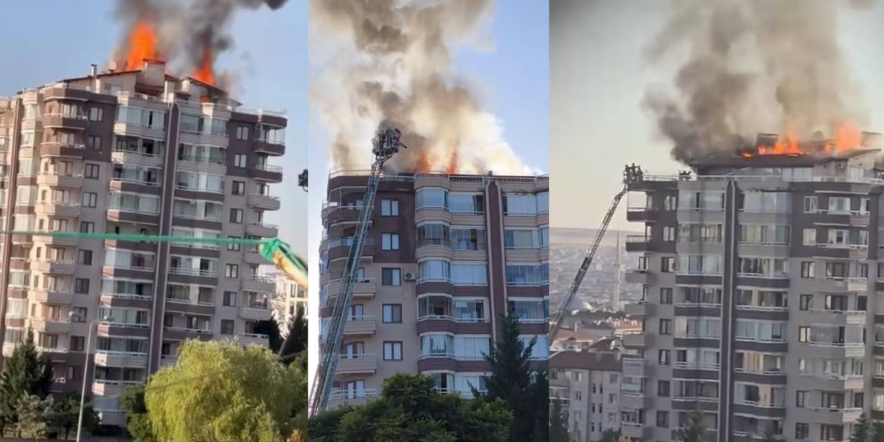 Ankara'da 12 katlı binada yangın