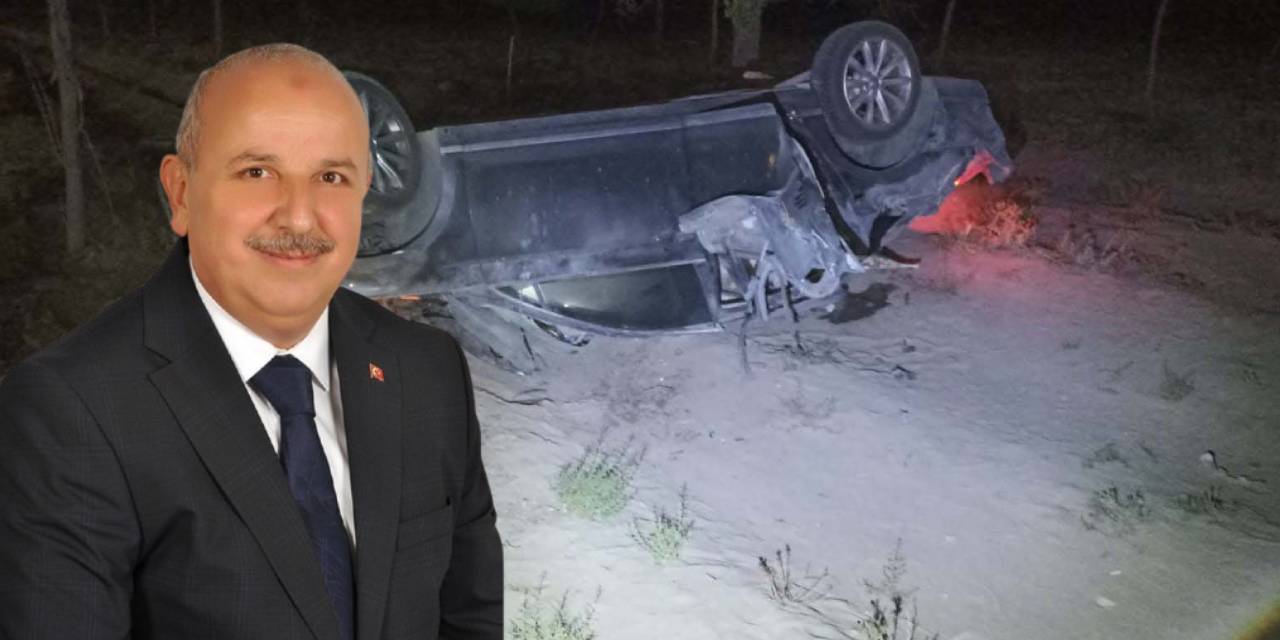 Belediye başkanını taşıyan araç şarampole yuvarlandı