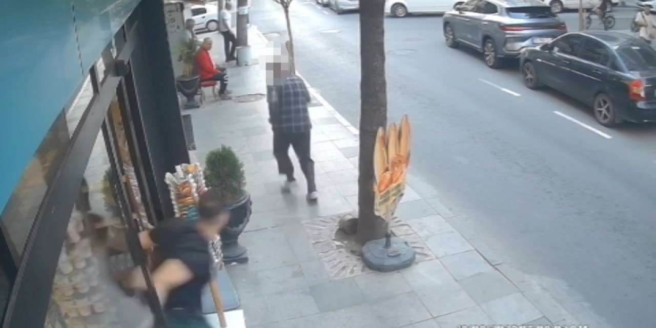 Pastane önünde taciz! Pastane çalışanı şüpheliyi kovalayıp yumrukladı