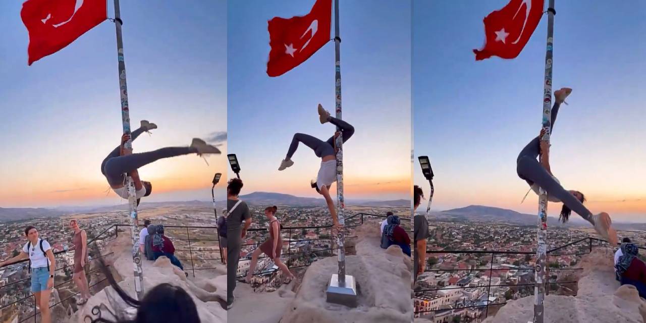 Türk bayrağında direk dansına soruşturma! Görüntüler sosyal medyayı ayağa kaldırdı!