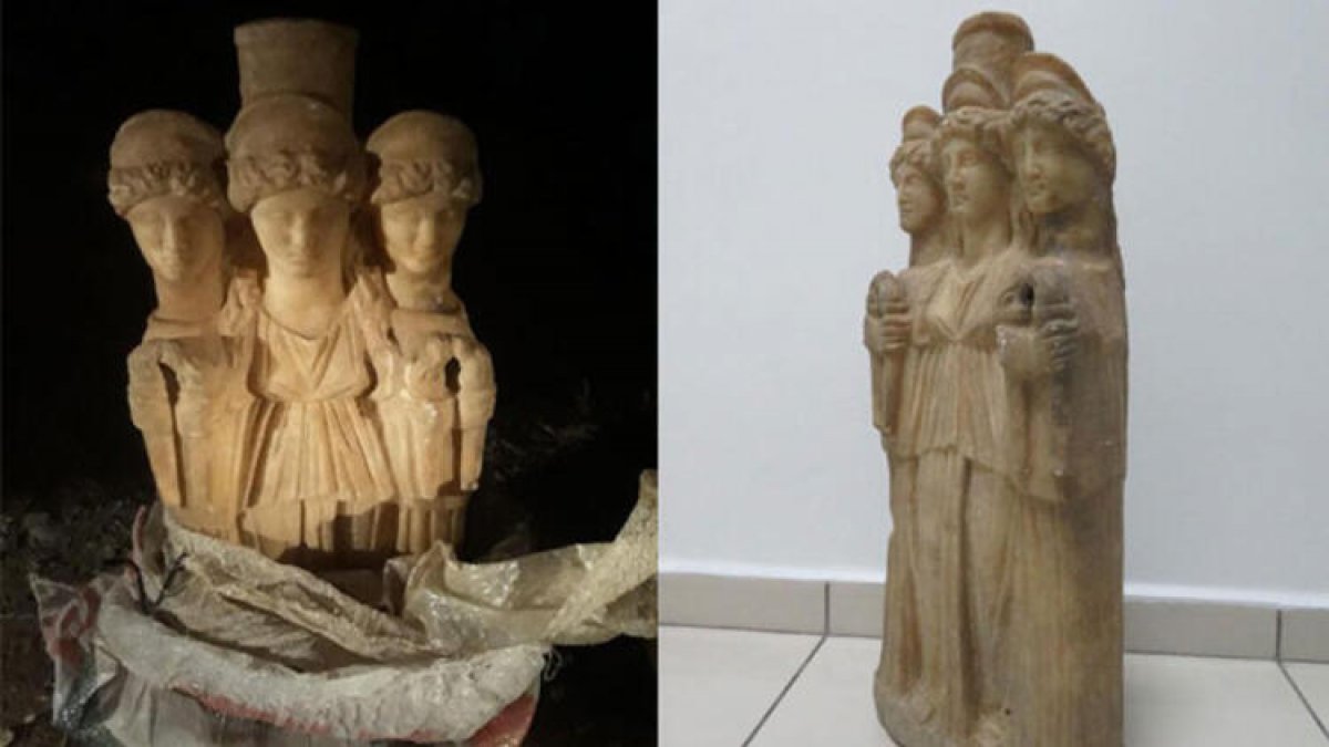 Roma dönemine ait kadın heykeli bakın nereden çıktı?