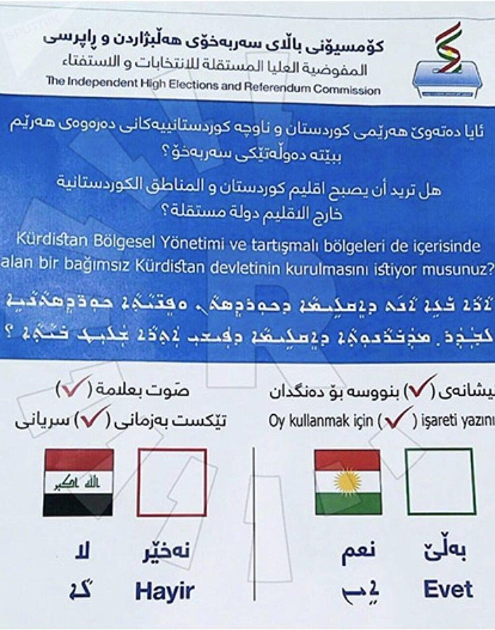Kuzey Irak'ta referandum için pusulalar hazırlandı: 3 dilde referandum, Türkçe de var!
