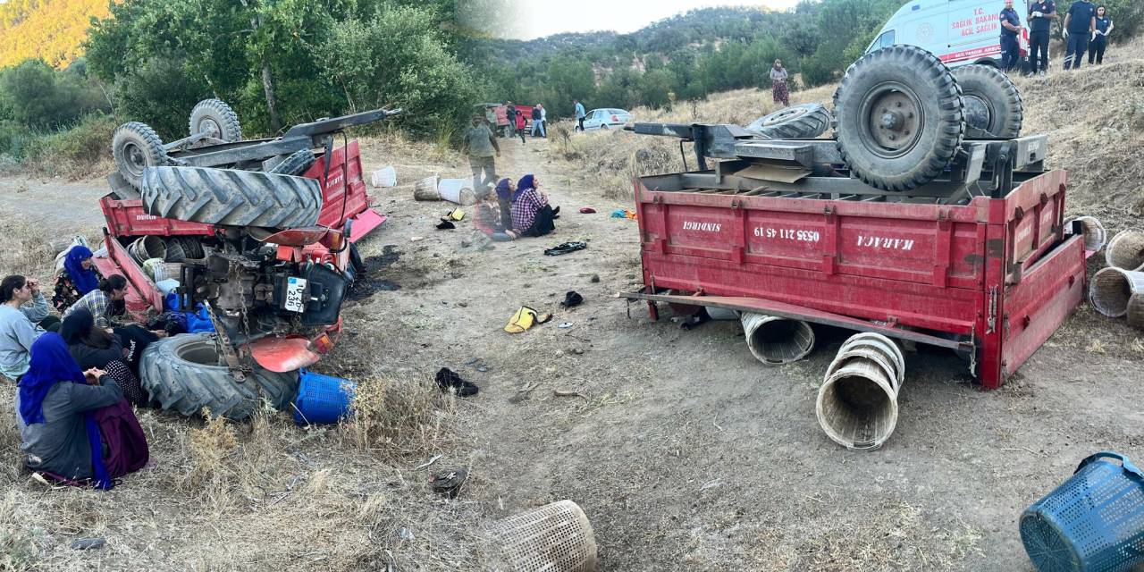 Balıkesir’de feci kaza: tarım işçilerini taşıyan traktör şarampole yuvarlandı