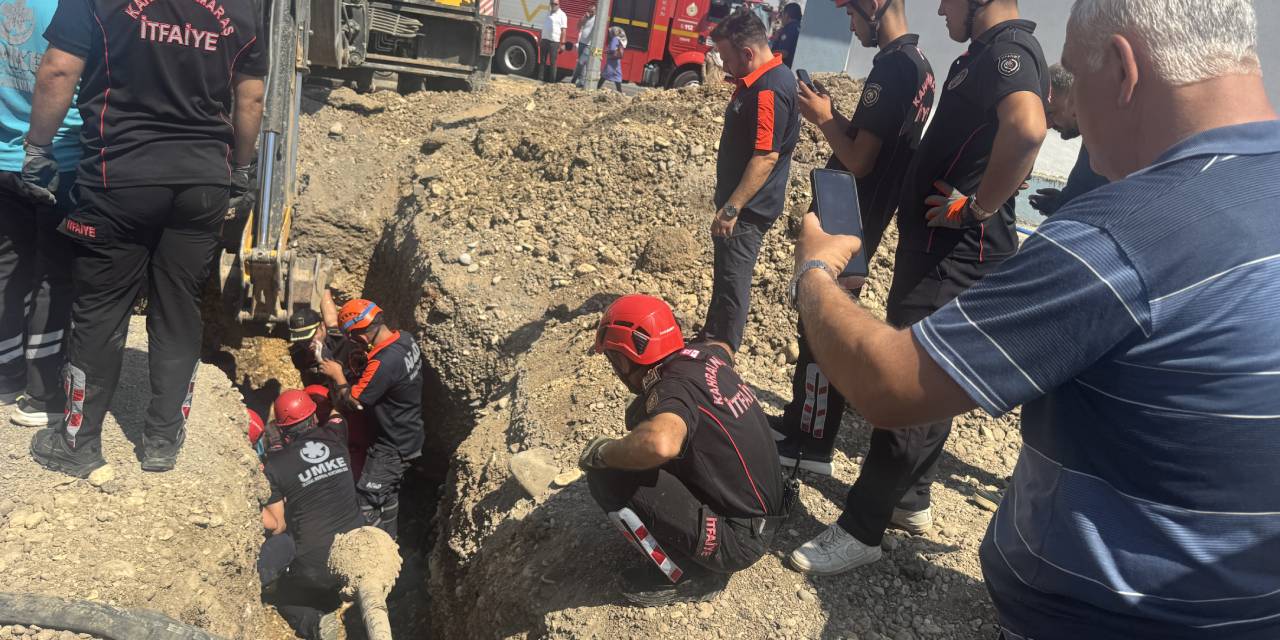 Kahramanmaraş’ta altyapı çalışmasında göçük: Operatör yaralı kurtarıldı