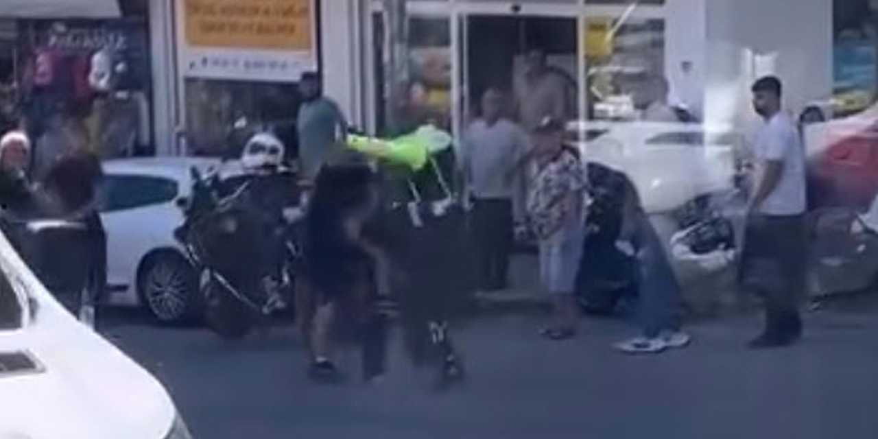 İzmir'de trafik polisine tekmeli yumruklu saldırı
