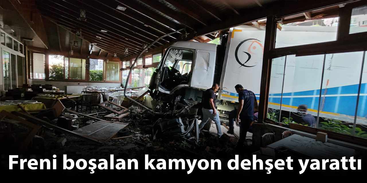 Freni boşalan kamyon dehşet yarattı