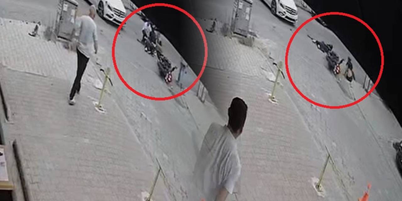 Korkutan kazada motosikletteki iki sevgili yaralandı!