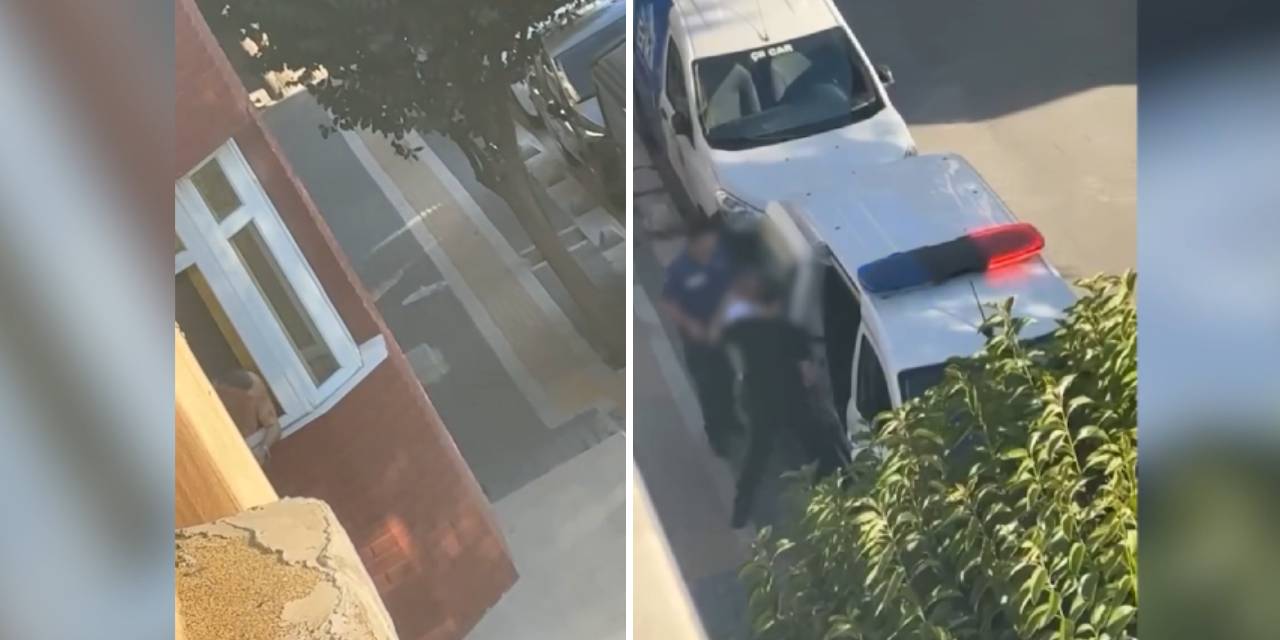 Elinde bıçakla bağırıp hakaretler savurdu!