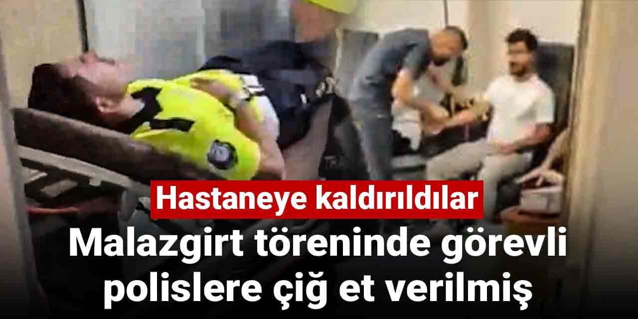 Malazgirt töreninde görevli polislere çiğ et verilmiş: Hastaneye kaldırıldılar
