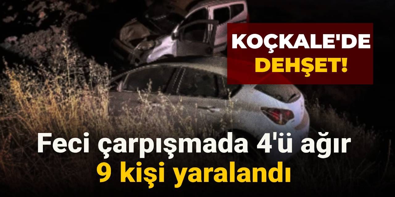 Koçkale'de dehşet! Feci çarpışmada 4'ü ağır  9 kişi yaralandı