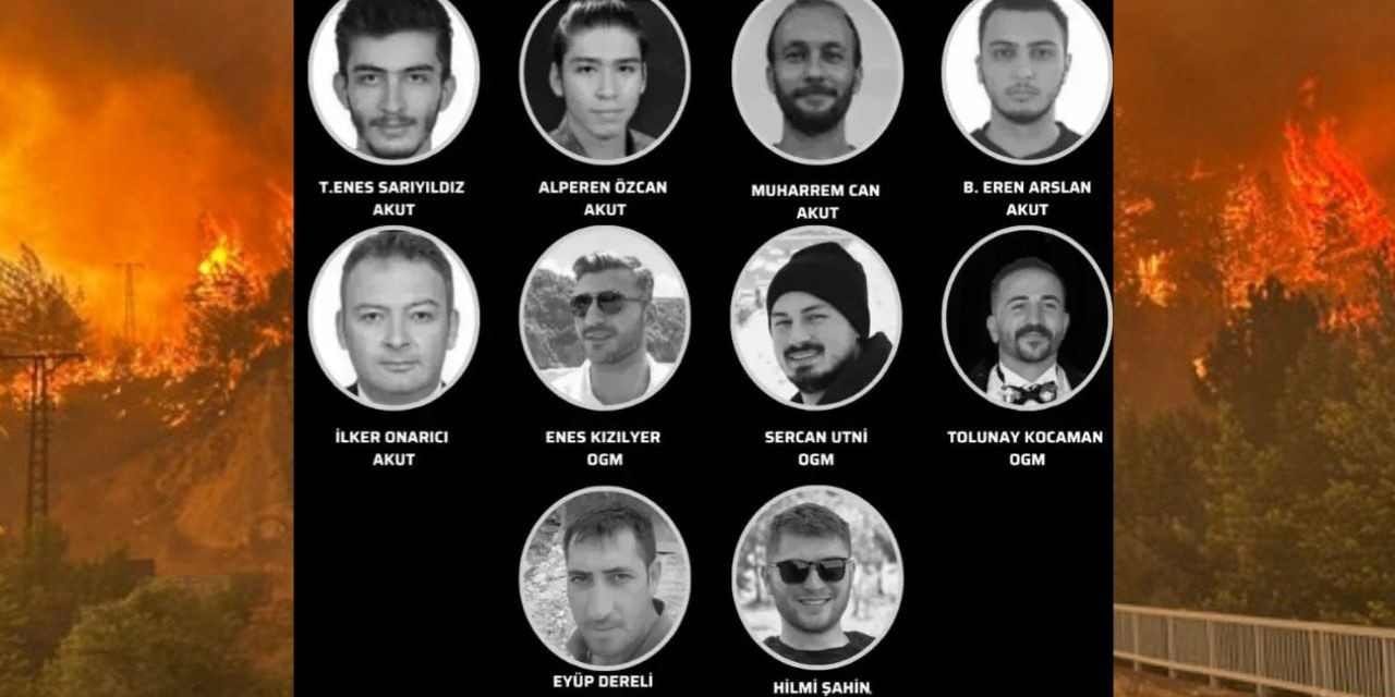 Orman yangınında ölen 10 AKUT gönüllüsü ve orman işçisi Ankara'da anıldı