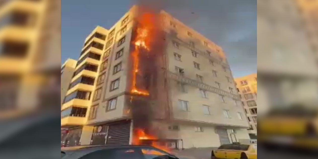 Son dakika | 7 katlı binada feci yangın