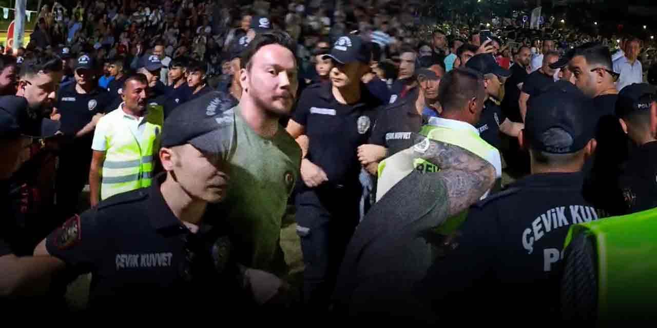 Sinan Akçıl sahneye çevik kuvvet ordusuyla çıktı: Görüntülere büyük tepki yağdı