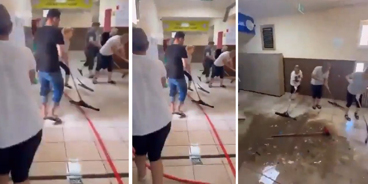 Alkış öğretmenlere ayıp MEB’e! Öğretmenler paspasla okul temizledi